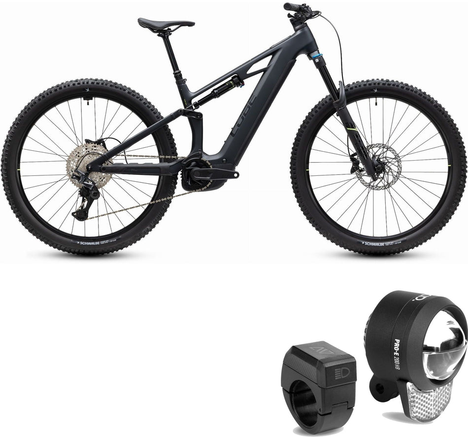 Cube Stereo Hybrid ONE44 HPC Race 800 Wh E-Bike Fully coal´n´green inkl. ACID Frontlicht PRO-E 200