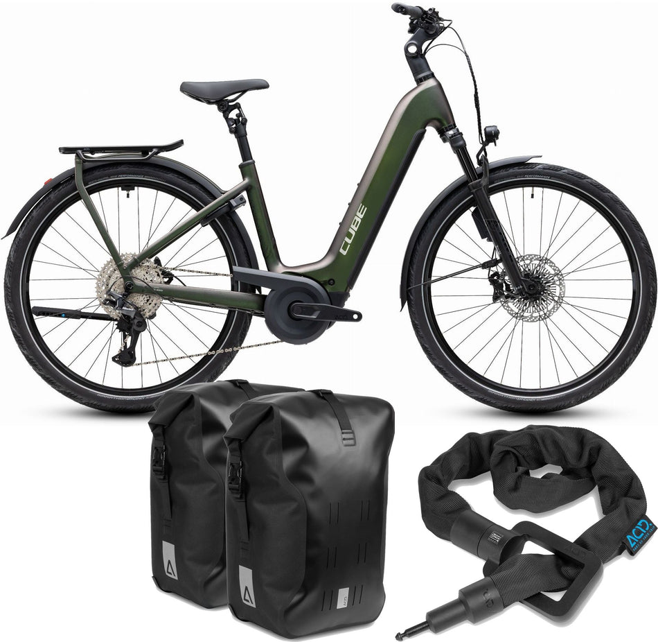 Cube Kathmandu Hybrid EXC 800 Wh E-Trekkingbike Easy Entry 28" stellar´n´chrome inkl. ACID Einsteckkette Solid 100 + ACID Seitentaschen Pro SMLink 2.0