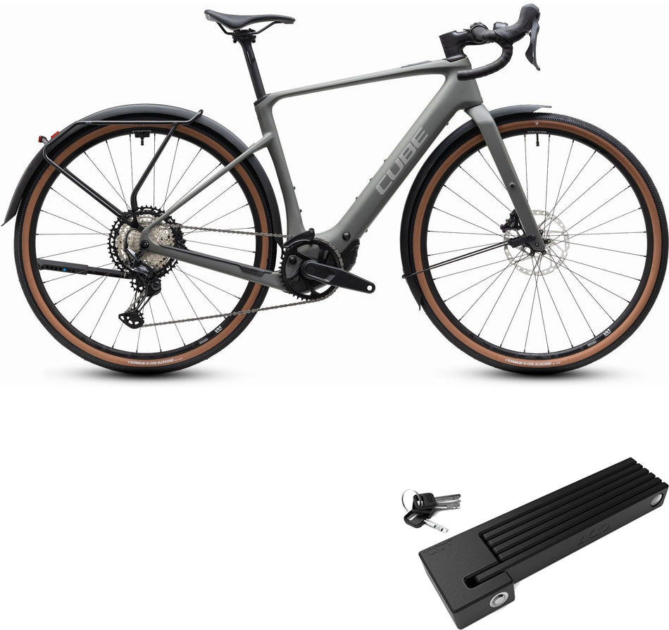 Cube Nuroad Hybrid C:62 Race 400X Wh FE E-Gravelbike Diamant 28" oldgrey´n´grey inkl. ACID Faltschloss RIGID 90