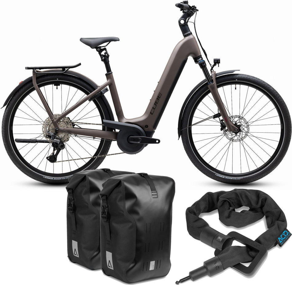 Cube Kathmandu Hybrid One 800 Wh E-Bike Easy Entry 28" cedar´n´chrome inkl. ACID Einsteckkette Solid 100 + ACID Seitentaschen Pro SMLink 2.0