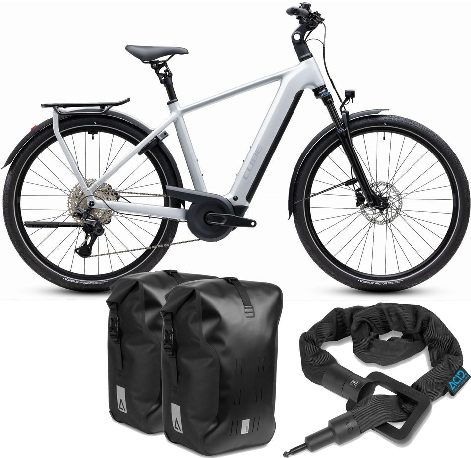 Cube Kathmandu Hybrid ONE 800 Wh E-Trekkingbike Diamant 28" silverstar´n´reflex inkl. ACID Einsteckkette Solid 100 + ACID Seitentaschen Pro SMLink 2.0