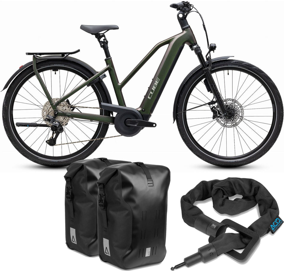 Cube Kathmandu Hybrid EXC 800 Wh E-Trekkingbike Trapeze 28" stellar´n´chrome inkl. ACID Einsteckkette Solid 100 + ACID Seitentaschen Pro SMLink 2.0