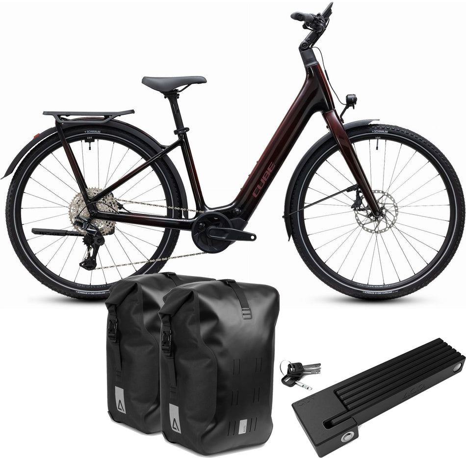 Cube Kathmandu Hybrid C:62 SLX 400X Wh E-Trekkingbike Easy Entry 28" liquidred´n´red inkl. ACID Faltschloss + ACID Seitentaschen SMLink