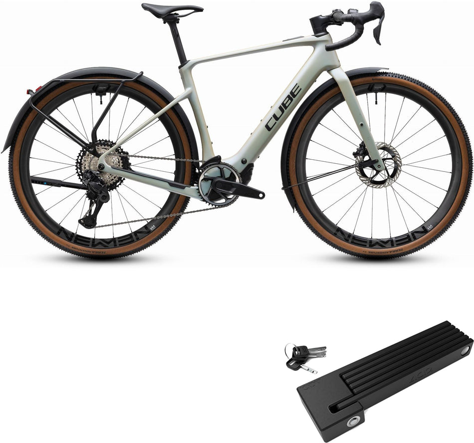 Cube Nuroad Hybrid C:62 SLX 400X Wh FE E-Gravelbike Diamant 28" glintsand´n´black inkl. ACID Faltschloss RIGID 90