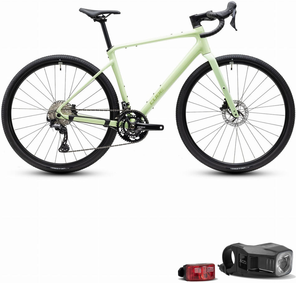 Cube Nuroad Race Gravelbike Diamant 28" lindgreen´n´matcha inkl. ACID Beleuchtungsset Pro 100 Lux