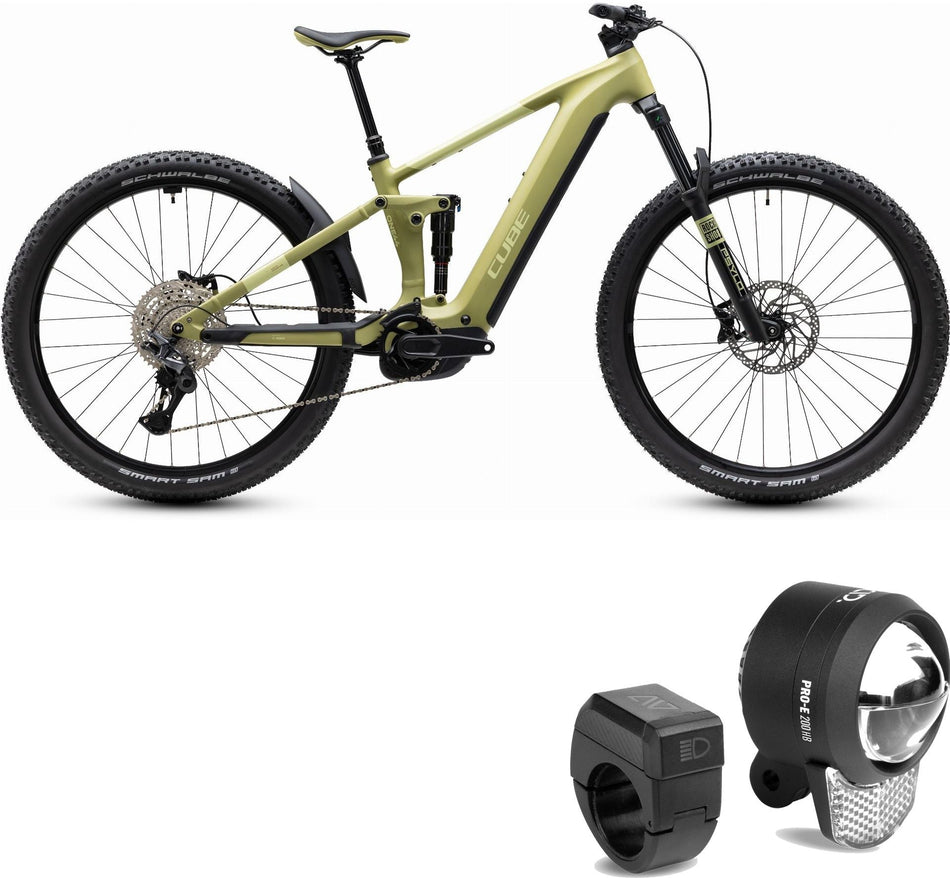 Cube Stereo Hybrid ONE44 Pro 800 Wh E-Bike Fully softwillow´n´green inkl. ACID Frontlicht PRO-E 200