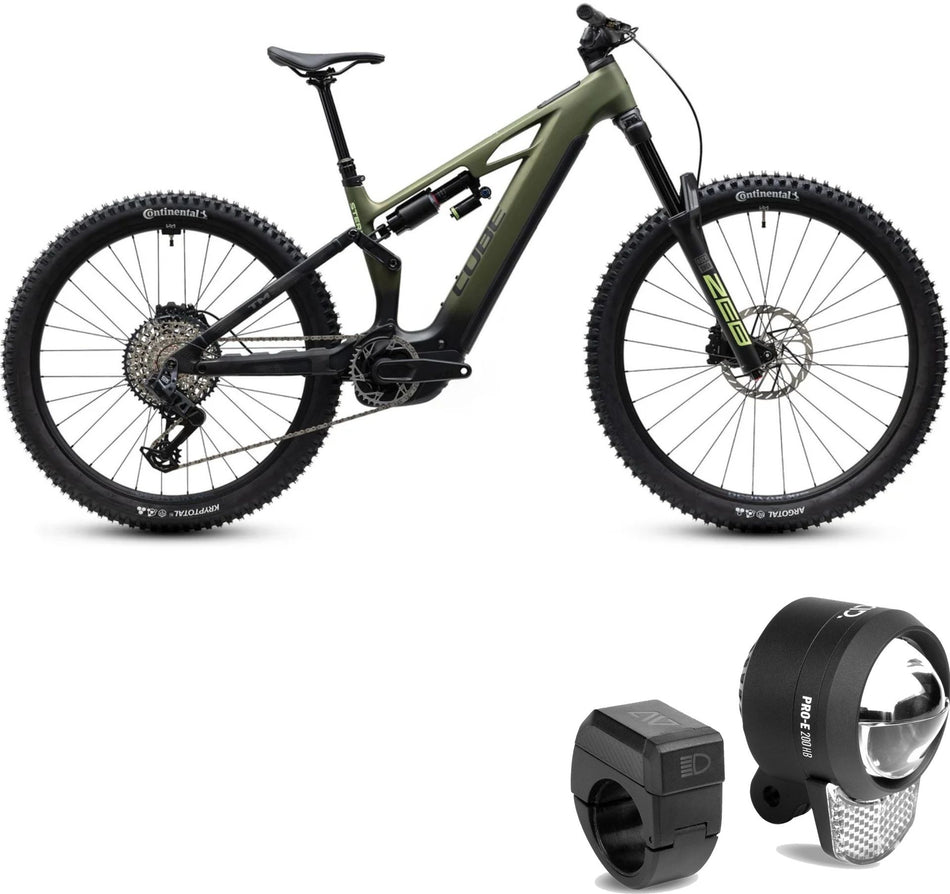 Cube Stereo Hybrid ONE77 HPC TM 800 Wh E-Bike Fully 29" reedgreen´n´gills inkl. ACID Frontlicht PRO-E 200