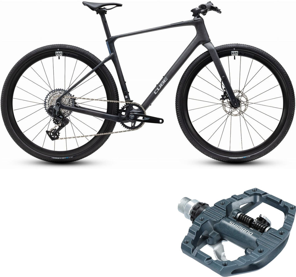 Cube Nulane C:62 SLT Fitnessbike Diamant 28" onyxfibre´n´grey inkl. Shimano PD-EH500 Pedale