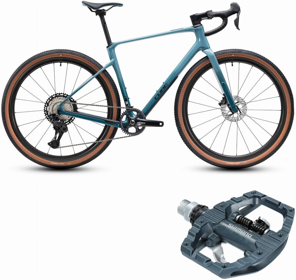 Cube Nuroad C:62 EX Gravelbike Diamant 28" surfblue´n´black inkl. Shimano PD-EH500 Pedale
