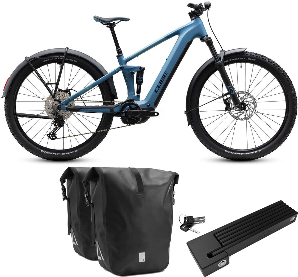 Cube Stereo Hybrid ONE22 Pro 800 Wh FE E-Bike Fully bluesapphire´n´blue inkl. ACID Faltschloss RIGID 90 + ACID Seitentaschen Pure CILink