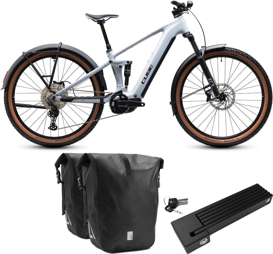 Cube Stereo Hybrid ONE22 Pro 800 Wh FE E-Bike Fully foggrey´n´sparklerose inkl. ACID Faltschloss RIGID 90 + ACID Seitentaschen Pure CILink