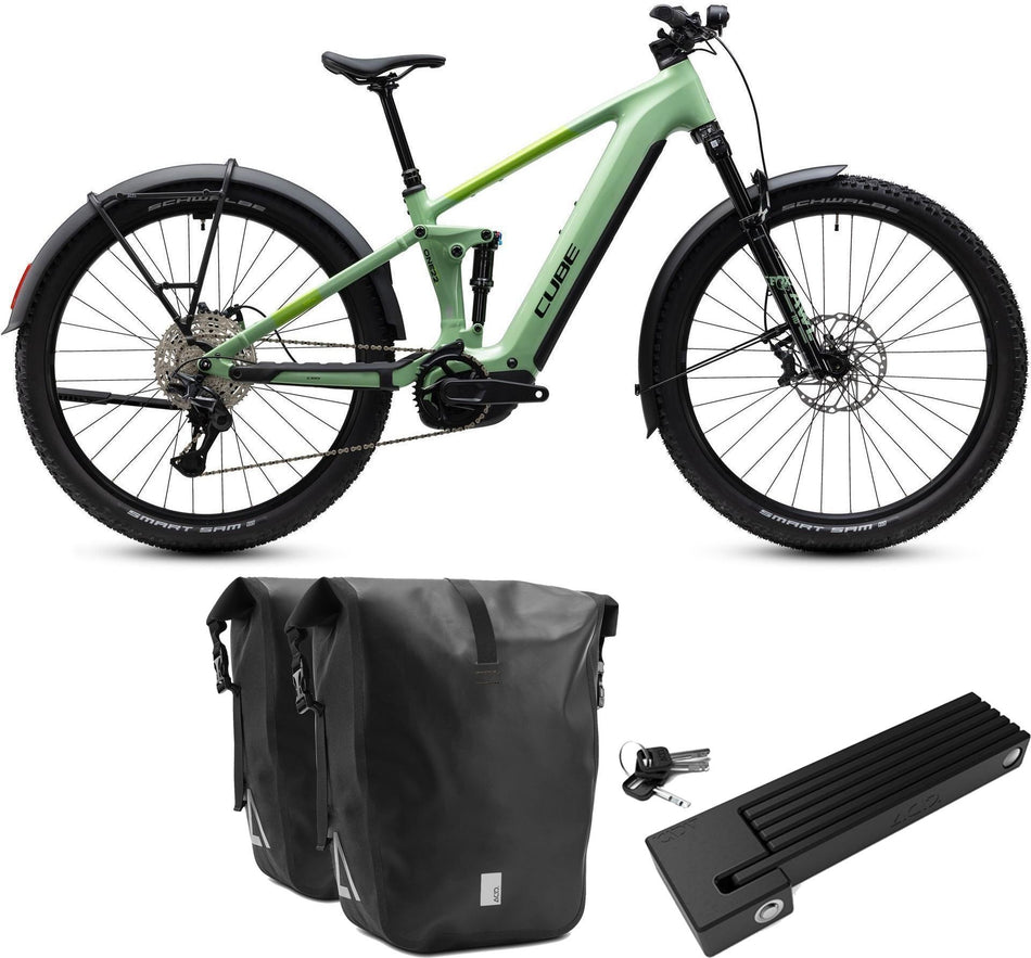Cube Stereo Hybrid ONE22 SLX 800 Wh FE E-Bike Fully cactus´n´black inkl. ACID Faltschloss RIGID 90 + ACID Seitentaschen Pure CILink