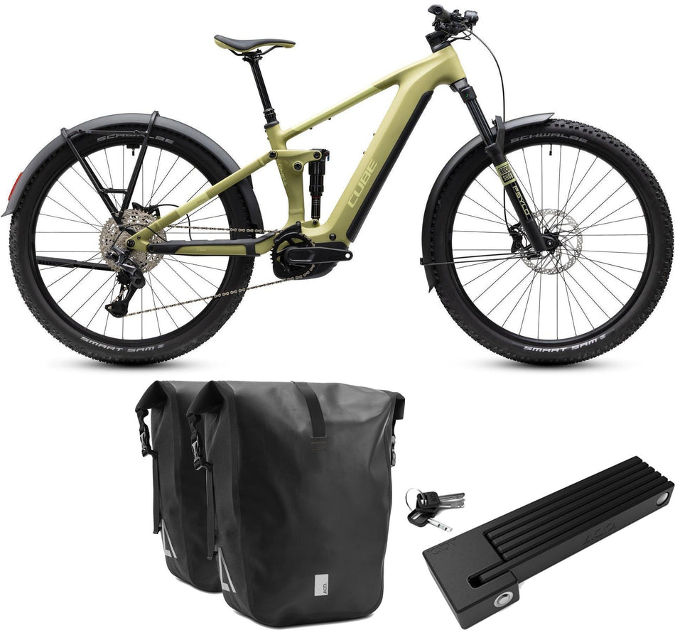 Cube Stereo Hybrid ONE44 Pro 800 Wh FE E-Bike Fully softwillow´n´green inkl. ACID Faltschloss RIGID 90 + ACID Seitentaschen Pure CILink