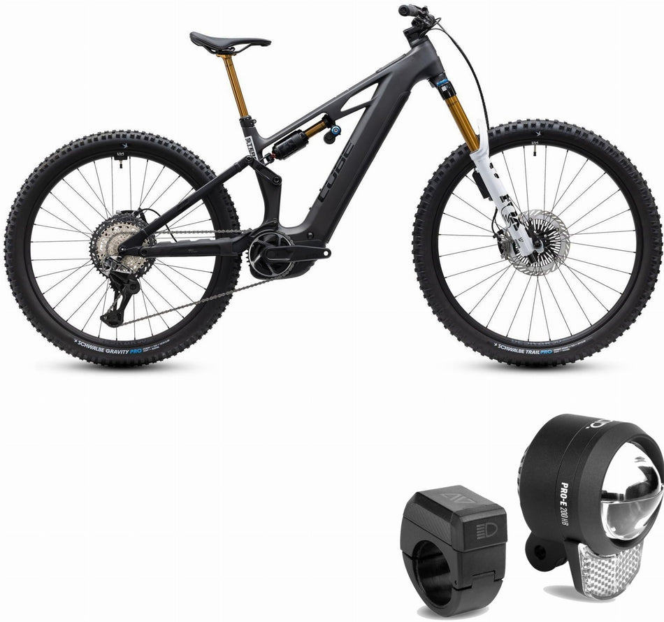Cube Stereo Hybrid ONE77 HPC AT 800 Wh E-Bike Fully 29" carbon´n´white inkl. ACID Frontlicht PRO-E 200