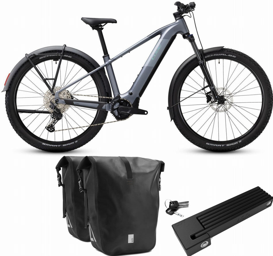 Cube Reaction Hybrid Performance 720 Wh FE E-Bike Hardtail Diamant ashgrey´n´prism inkl. ACID Faltschloss RIGID 90 + ACID Seitentaschen Pure CILink