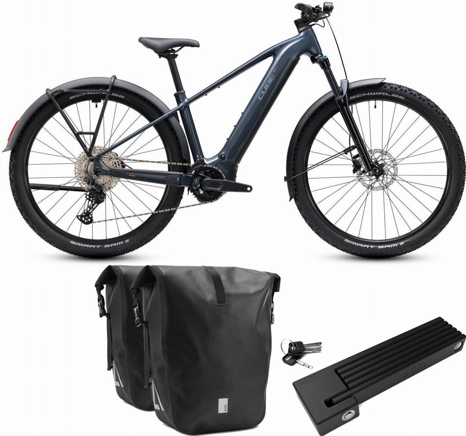 Cube Reaction Hybrid ONE 720 Wh FE E-Bike Hardtail Diamant oolonggrey´n´reflex inkl. ACID Faltschloss RIGID 90 + ACID Seitentaschen Pure CILink