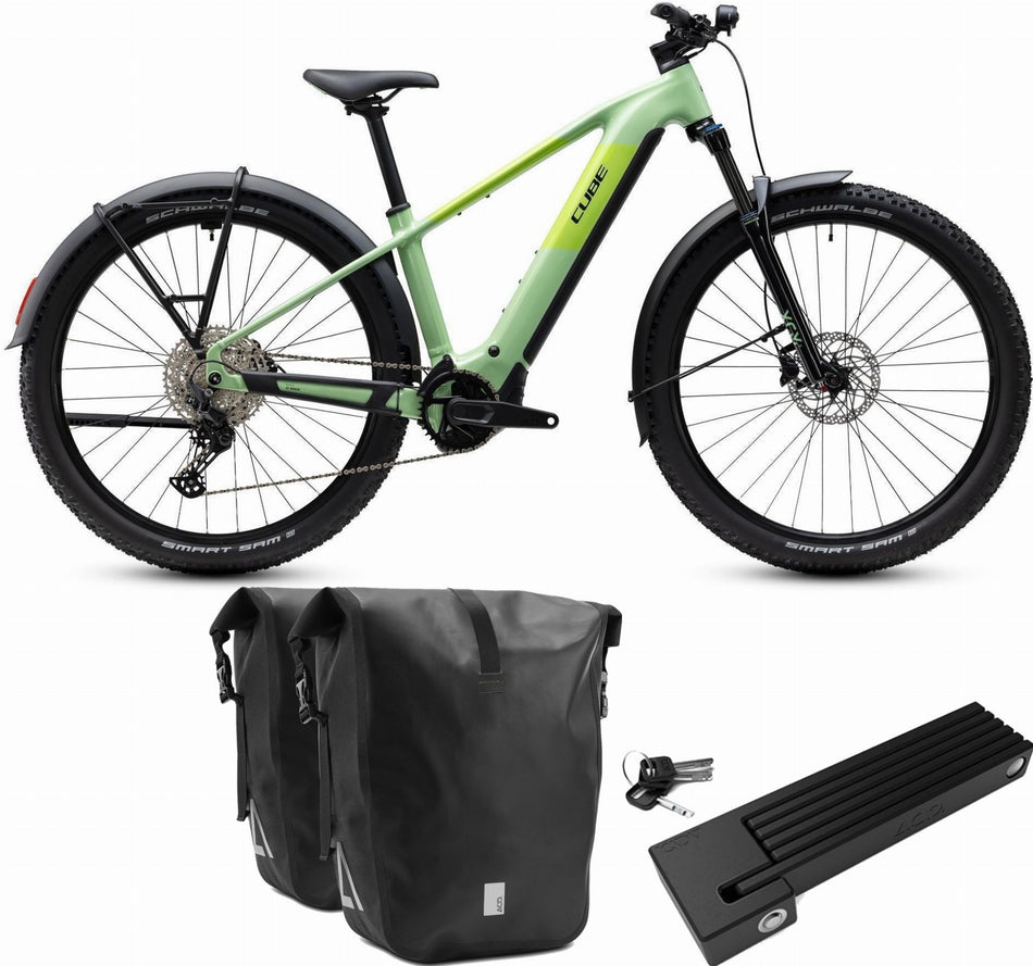 Cube Reaction Hybrid ONE 720 Wh FE E-Bike Hardtail Diamant cactus´n´black inkl. ACID Faltschloss RIGID 90 + ACID Seitentaschen Pure CILink