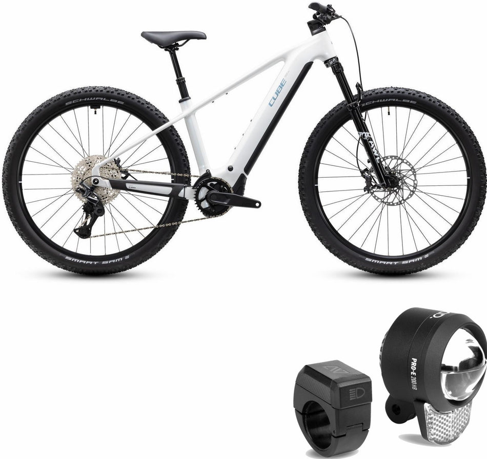 Cube Reaction Hybrid Race 800 Wh E-Bike Hardtail Diamant snow´n´black inkl. ACID Frontlicht PRO-E 200