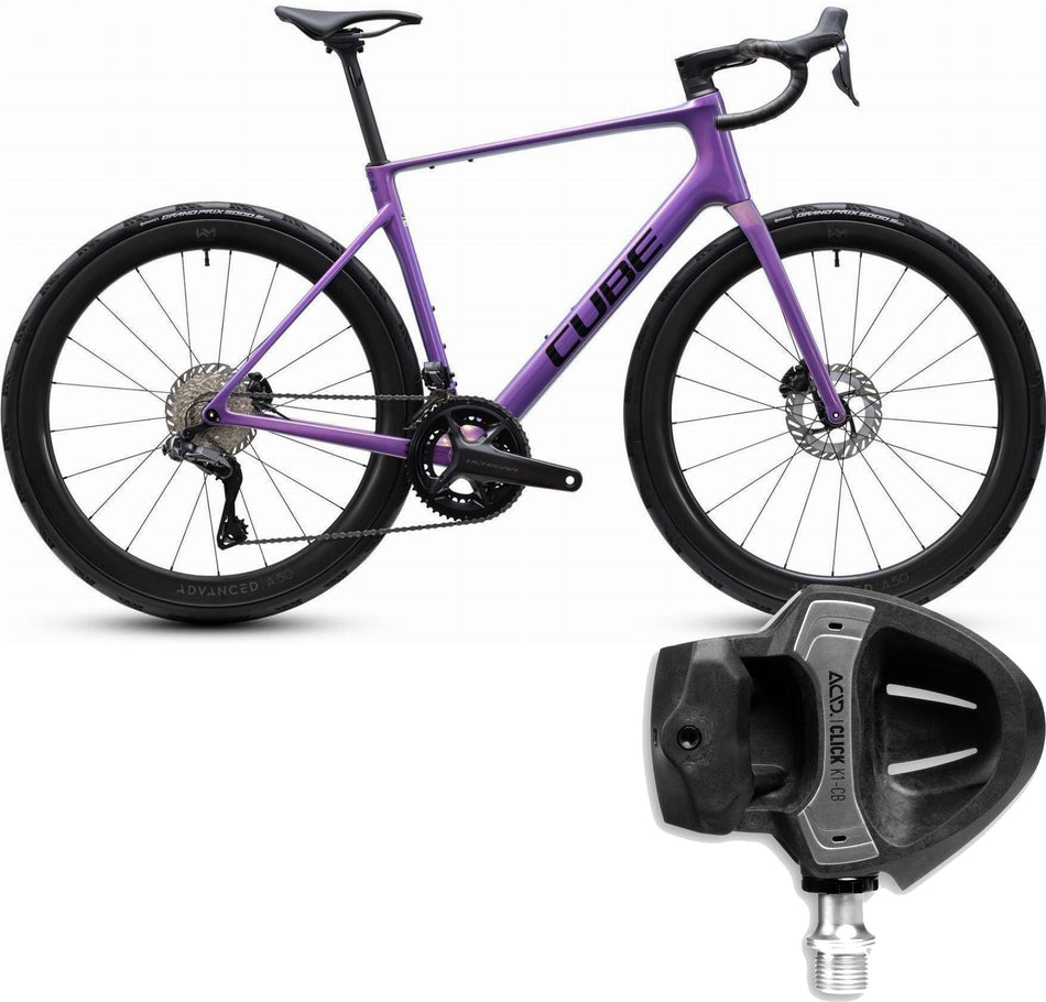 Cube Attain C:62 SLT Rennrad Diamant 28" cosmicpurple´n´black inkl. ACID Pedale CLICK K1-CB Road