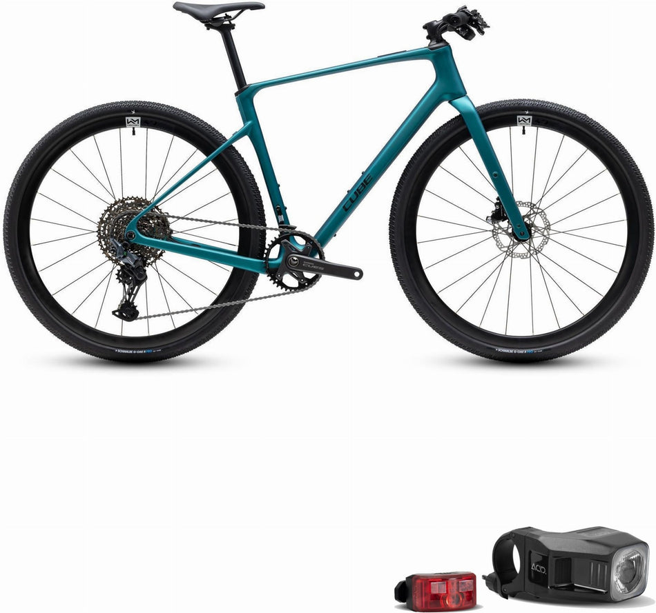 Cube Nulane C:62 SLX Fitnessbike Diamant 28" metallicpetrol´n´black inkl. ACID Beleuchtungsset Pro 100 Lux