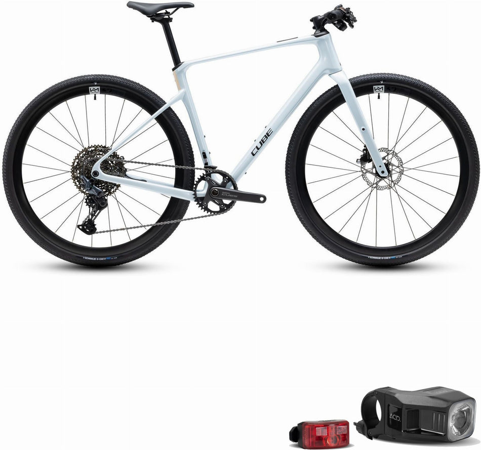 Cube Nulane C:62 SLX Fitnessbike Diamant 28" glacier´n´black inkl. ACID Beleuchtungsset Pro 100 Lux