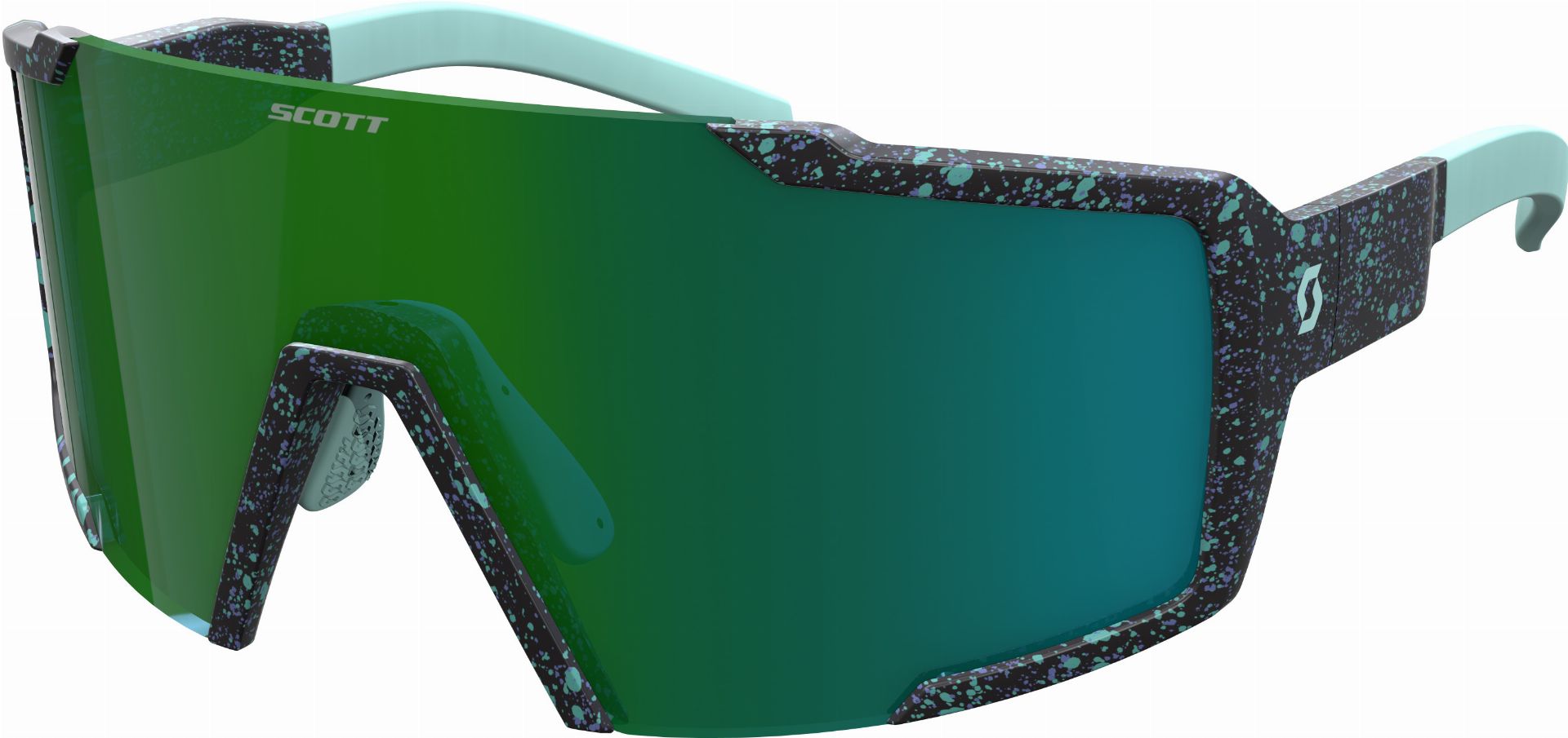 Scott Shield Compact Sonnenbrille terrazzo black/green chrome