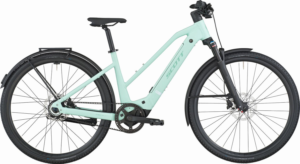 trekkingrad mint Scott Passage 10 Belt Slope 400 Wh E-Bike Trapez 28" mint green – Biketech24