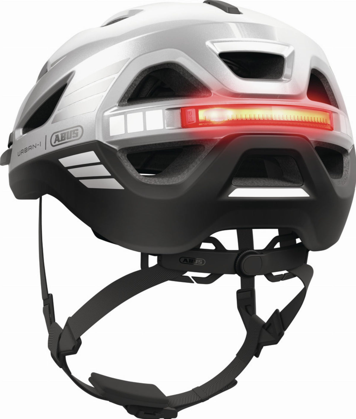 fahrradhelm zopf aussparung Abus Urban-I 4.0 Ace Helm signal silver – Biketech24