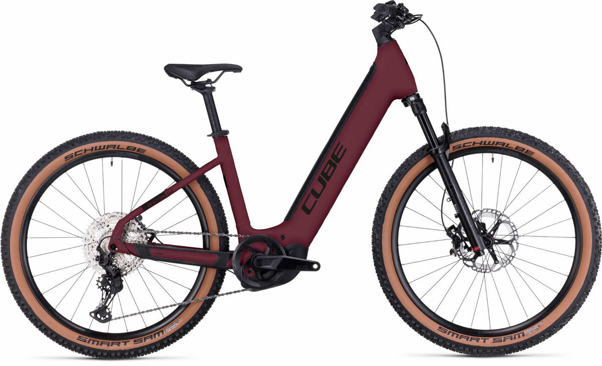 e bike cube herren 750 watt Cube Reaction Hybrid SLX 750 Wh E-Bike Easy Entry 27,5" rubyred´n´blac – Biketech24