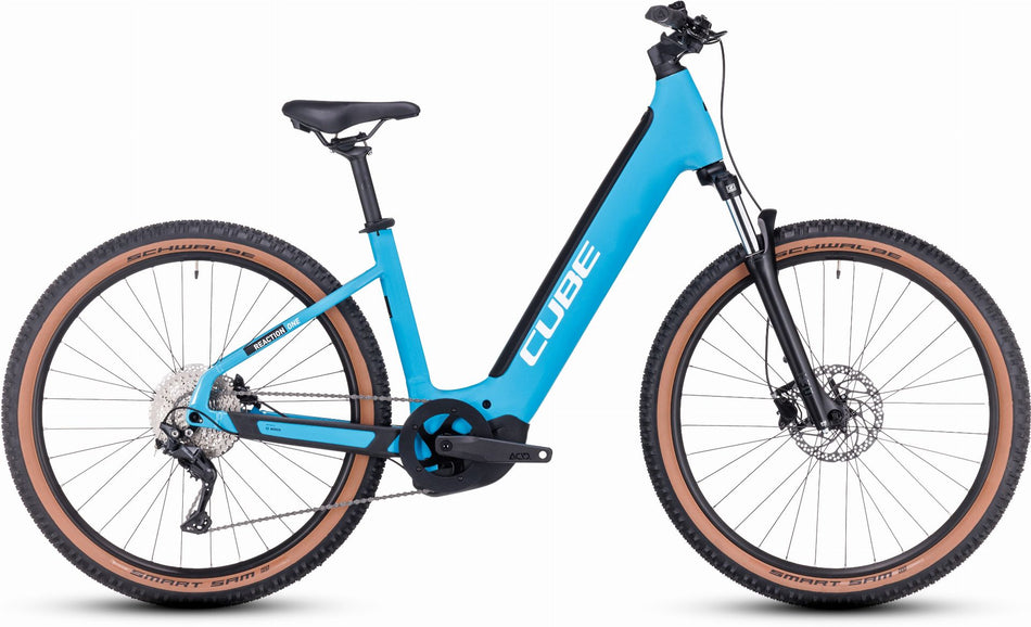 Cube Reaction Hybrid One 625 Wh E-Bike Hardtail Easy Entry 27,5" skyblue´n´white