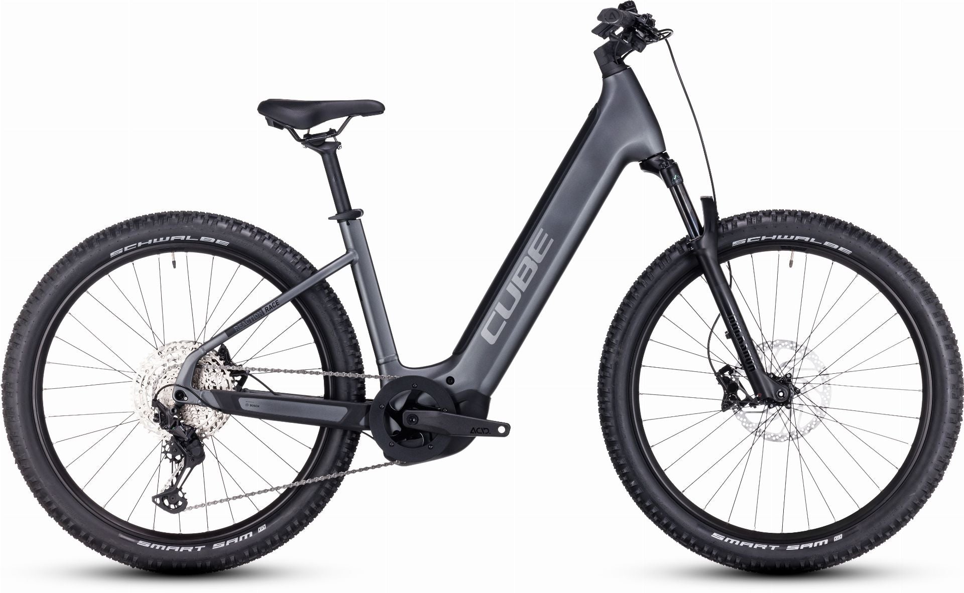 Cube Reaction Hybrid Race 625 Wh E-Bike Hardtail Easy Entry 27,5" grey ́n ́metal - 16"/S