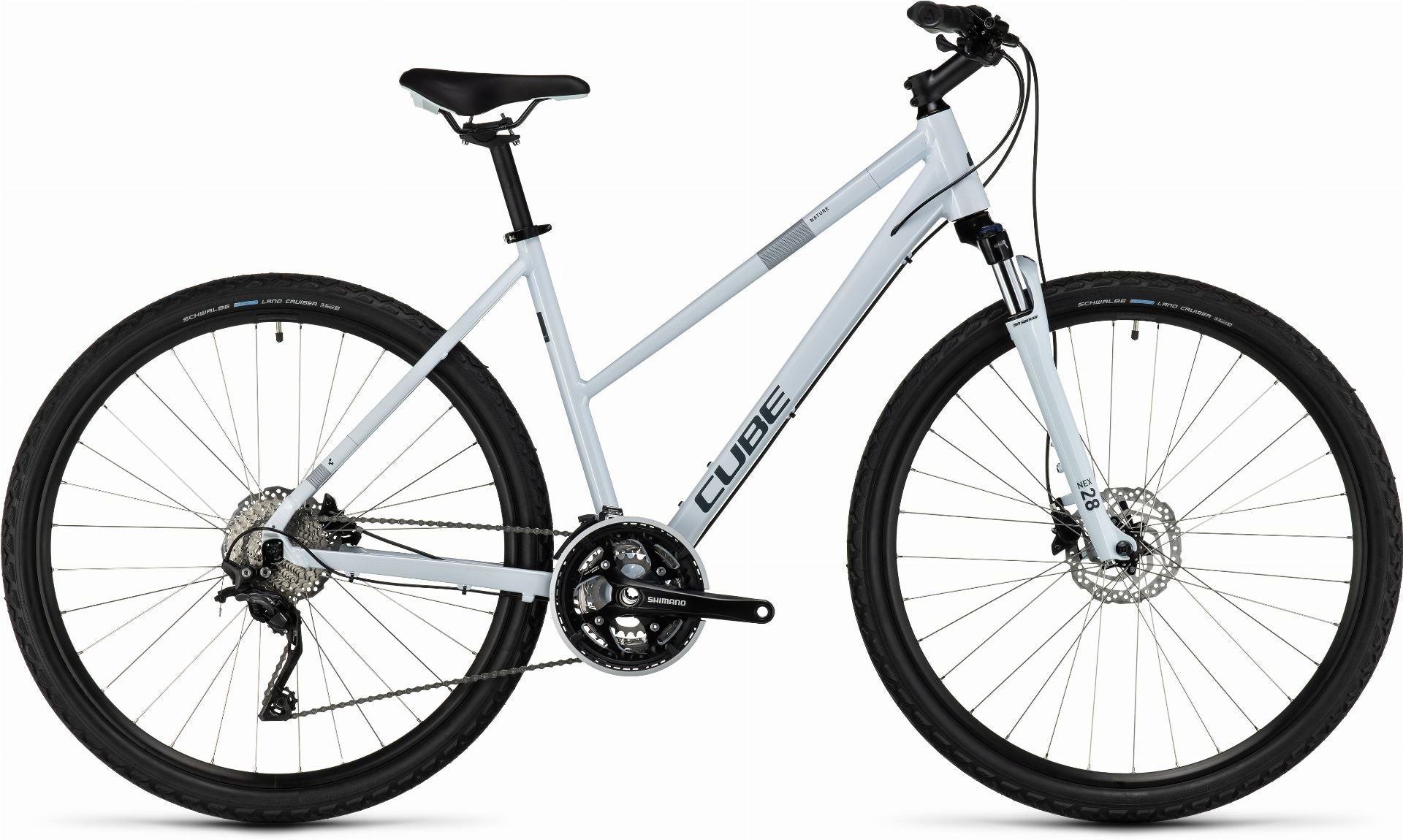 Cube Nature Pro Crossrad Trapeze 28" frostwhite ́n ́grey - 54 cm/M