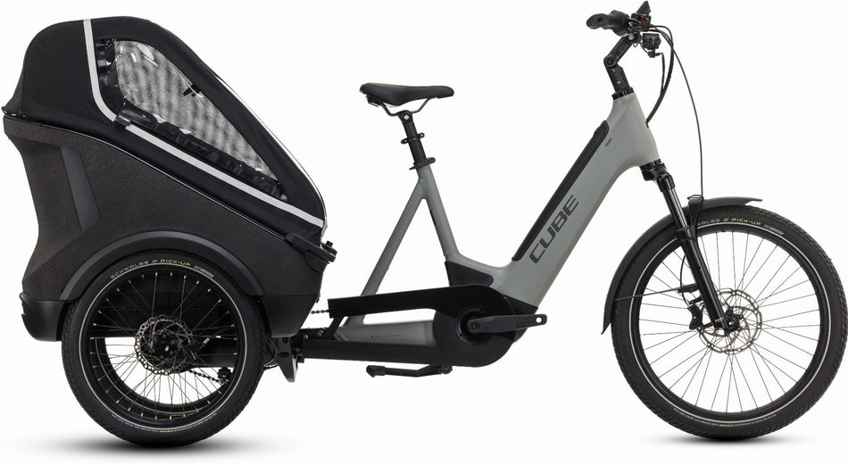 Cube Trike Family Hybrid 750 Wh E-Lastenrad 24"/20" swampgrey´n´black one size