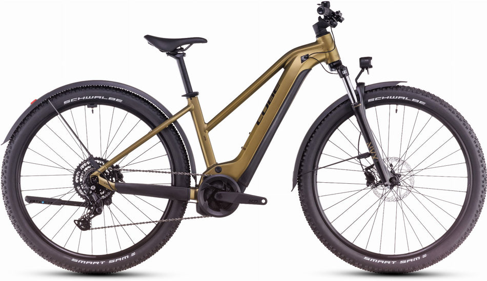 Cube Reaction Hybrid Performance 500 Wh Allroad E-Bike Hardtail Trapeze goldenlime´n´black
