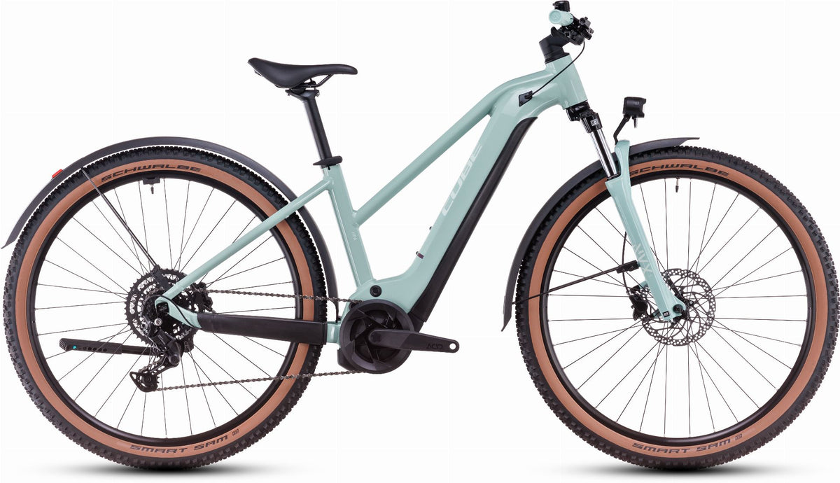 Cube Reaction Hybrid Performance 625 Wh Allroad E-Bike Hardtail Trapeze skylightblue´n´white