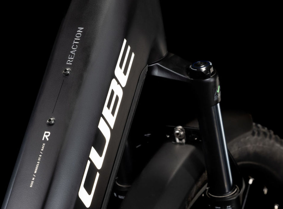 Cube Reaction Hybrid Race Allroad 800 Wh E-Bike Hardtail Easy Entry 27,5" black´n´metal