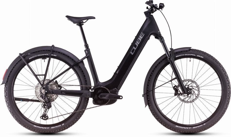 Cube Reaction Hybrid Race Allroad 800 Wh E-Bike Hardtail Easy Entry 27,5" black´n´metal