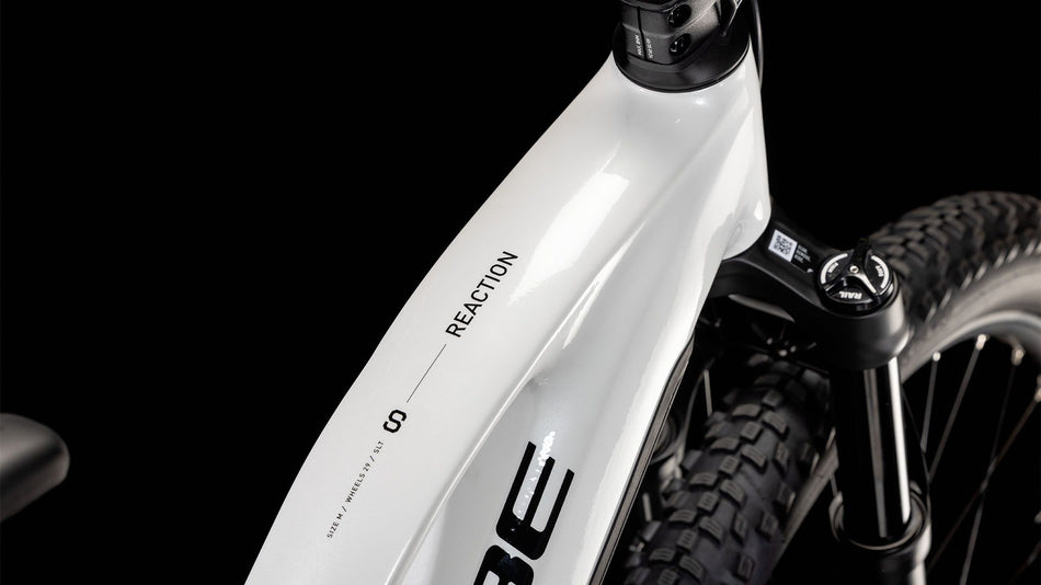 Cube Reaction Hybrid SLT 800 Wh E-Bike Hardtail Trapeze metallicwhite´n´black