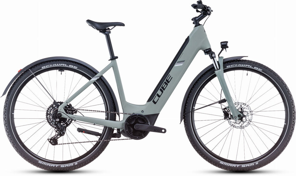 Cube Nuride Hybrid Performance 500 Wh Allroad E-Bike Easy Entry 28" swampgrey´n´black