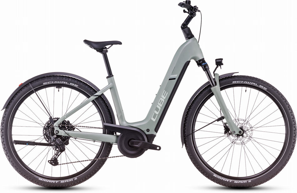 Cube Nuride Hybrid Pro Allroad 600 Wh E-Bike Easy Entry 28" pistachio´n´stonegrey