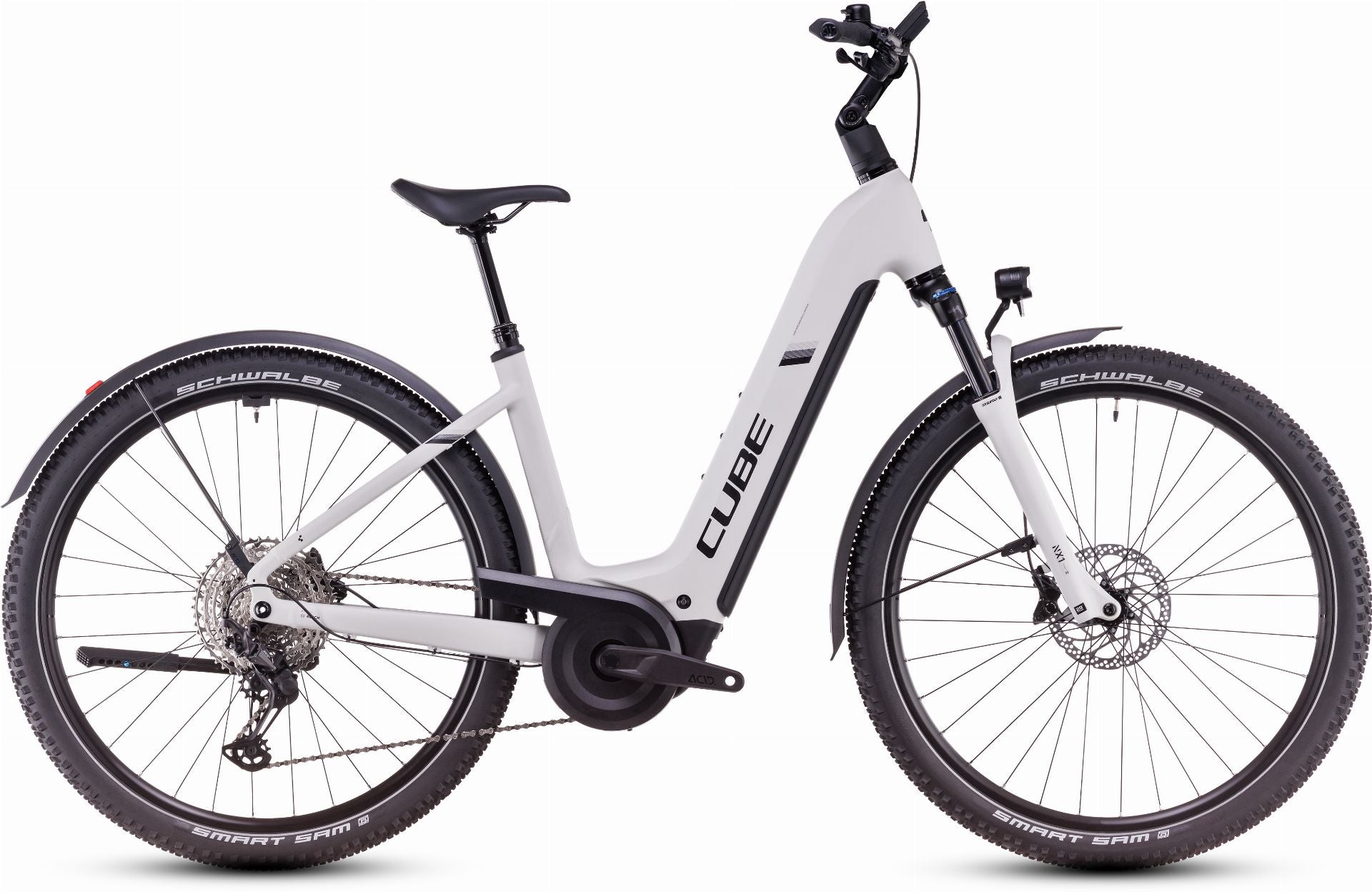 Cube Nuride Hybrid EXC Allroad 800 Wh E-Bike Easy Entry 28" cotton ́n ́silver - 46 cm