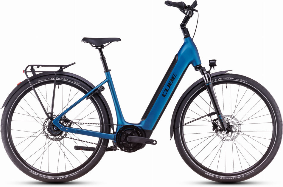 Cube Supreme Hybrid Deluxe One 625 Wh E-Bike Easy Entry electricblue´n´black