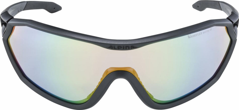 Alpina S-Way V Sportbrille coal matt-black/varioflexmirror+ rainbow