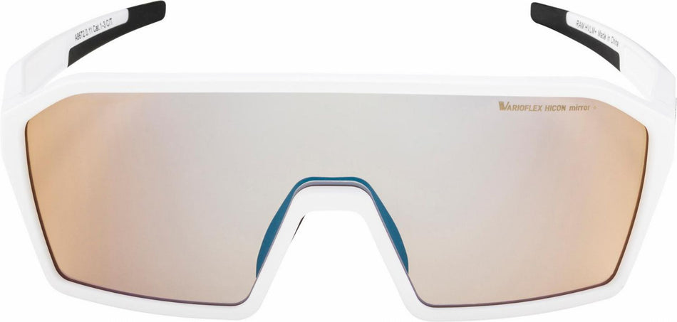 Alpina Ram Q-Lite V Sportbrille white matt/varioflexmirror+ blue