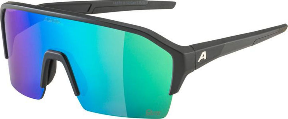 Alpina Ram HR Q-Lite Sportbrille black matt/mirror green one size