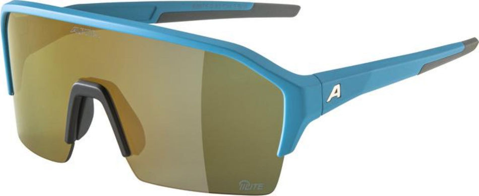 Alpina Ram HR Q-Lite Sportbrille smoke-blue matt/mirror gold one size