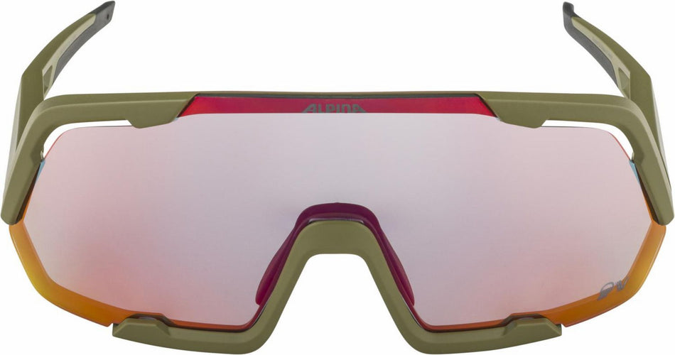 Alpina Rocket QV Sportbrille olive matt/mirror rainbow