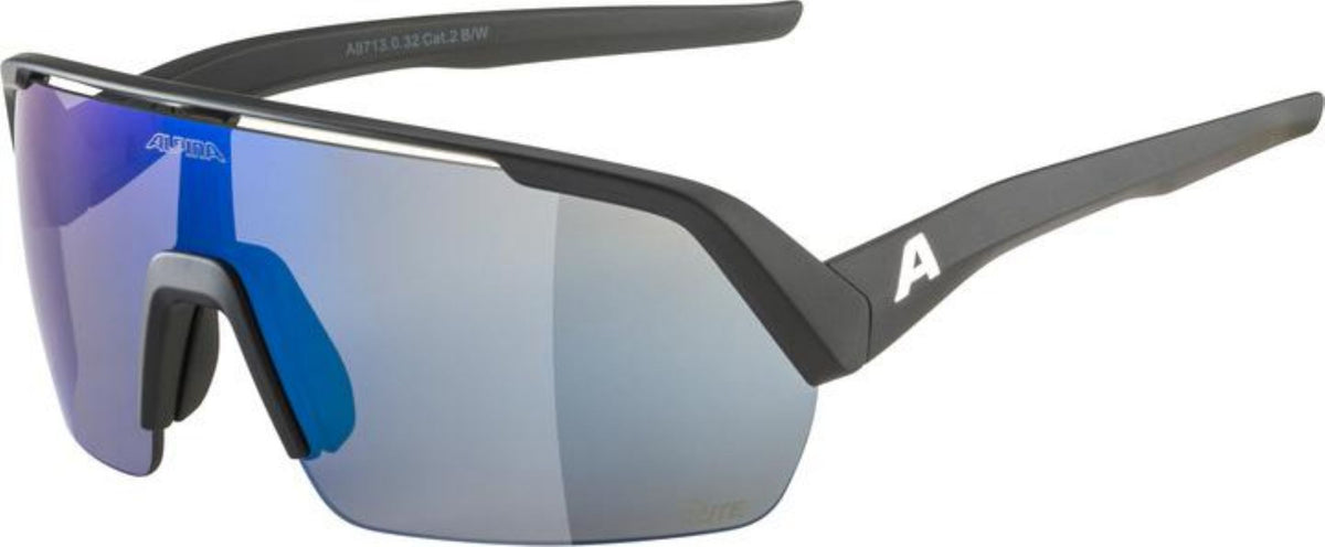 alpina mountainbike brille Alpina Turbo HR Q-Lite Sportbrille black matt/mirror blue one size – Biketech24