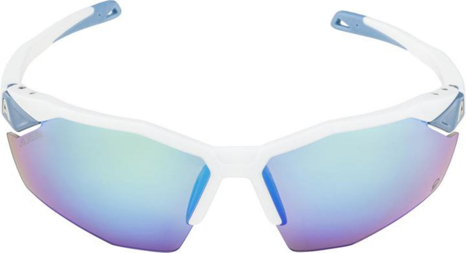 Alpina Twist Six S HR Q Sportbrille white matt/quattroflex-mirror blue one size