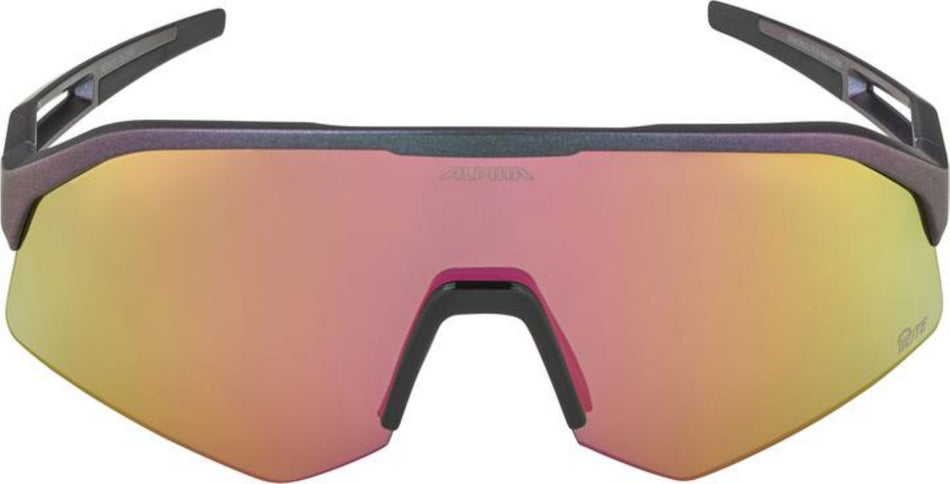 Alpina Sonic HR Q-Lite Sportbrille black matt-purple/mirror pink one size